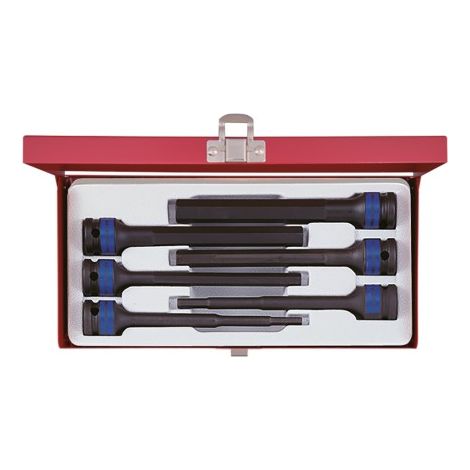 KING TONY - Coffret de 6 douilles à choc 1/2" males 6 pans longues à 6 pans