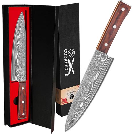 Cuchillo de chef, acero de Damasco, mango antideslizante, 205 mm (1/5)