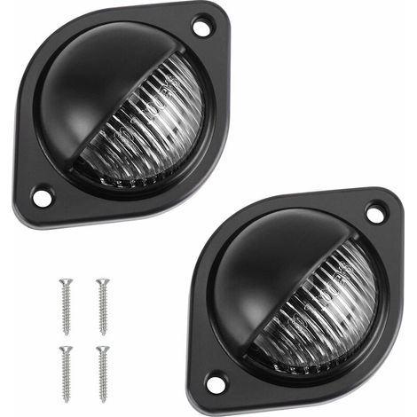 ( 2 Pièces)LED Eclairage Plaque Immatriculation 4W 3 SMD LED Étanche Feux Arrière Lampe de Plaque d'Immatriculation 2 Pièces pour 12V/ 24V Remorque Camion Voiture Caravane (1/5)