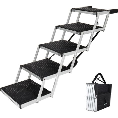 Rampa pieghevole per cani 86,4x43,2x66 cm in alluminio nero antiscivolo auto – MEUBLIV (1/5)