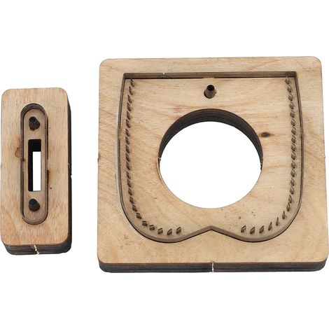 Ensemble de matrices de découpe en métal et cuir, 2 pièces, étui allume-cigare, moule en bois, outil de poinçonnage pour l'artisanat fait à la main (1/5)