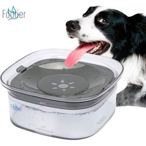 (Gris)Gamelle Anti Éclaboussures Chien, Bol d'eau de Flottabilité pour Chien Gamelle Anti Goutte pour Chien de Voyage-Grande (1/5)