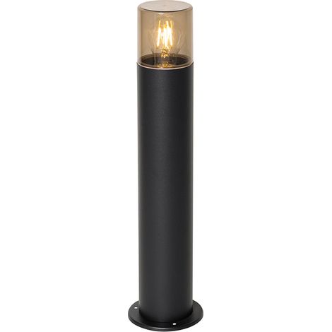 Standing Outdoor Lamp Black with Smoke Shade 50 cm - Odense