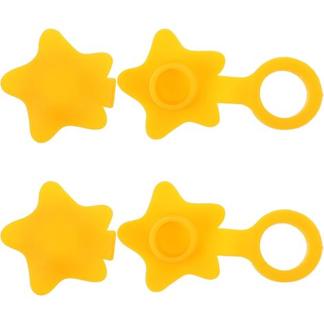 4 bouchons de baignoire, silicone, jaune, pour bonde et bain (1/5)