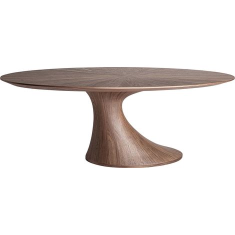 Table de salle à manger contemporaine placage noyer marron naturel - Noyer marron naturel (1/5)
