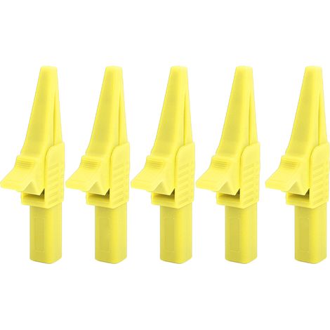 5 Pinces de Test de Sécurité J.60039 Multifonctions avec Douille 4mm pour Appareils Électroniques Jaune (1/5)