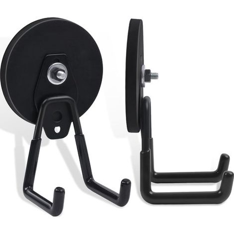 Gancio magnetico nero - magnete al neodimio super potente - perfetto per cucine, garage e attrezzi - facile da spostare (1/2)