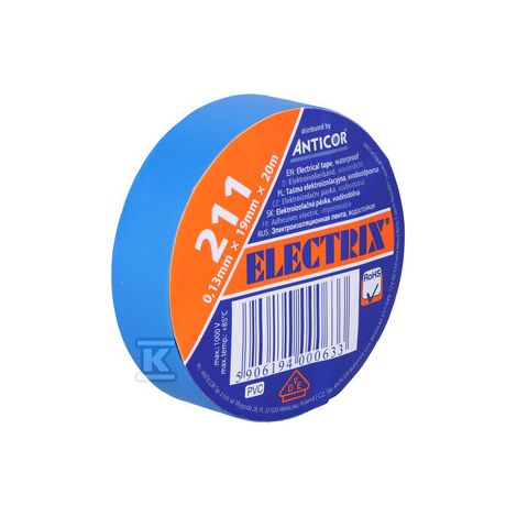 Nastro isolante 19x20 blu elettrico 211