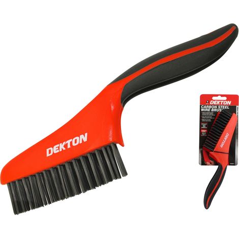 Dekton Soft Grip Carbon Metal Steel Wire Brush Ideal for Rust Paint Removal (1/2)