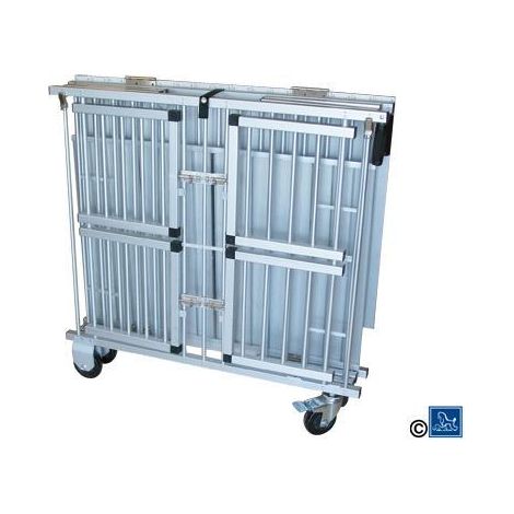 Cage pliable Expo Alu pour transport de chat – 4 compartiments modulables – Dimensions : L.65 x l.93 x h.92 cm – Poids max 100kg – Chadog (1/5)