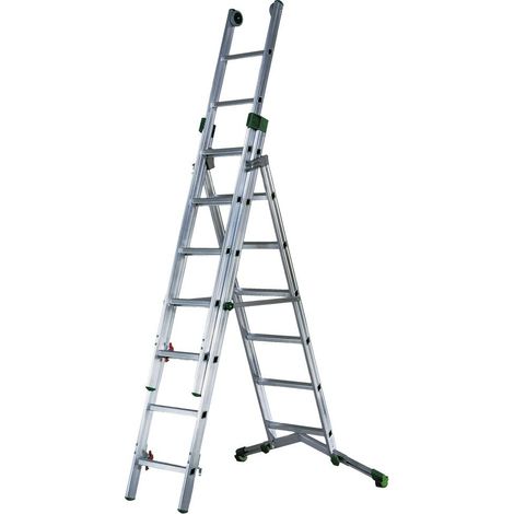 Echelle transformable 3 plans 9+10+10 barreaux - Longueur max. 7.20m - P320-3/MKT/ES (1/8)