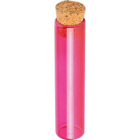 Eprouvette en verre Fuchsia avec bouchon de liege a garnir H 10 cm - couleur: Rose fushia 730