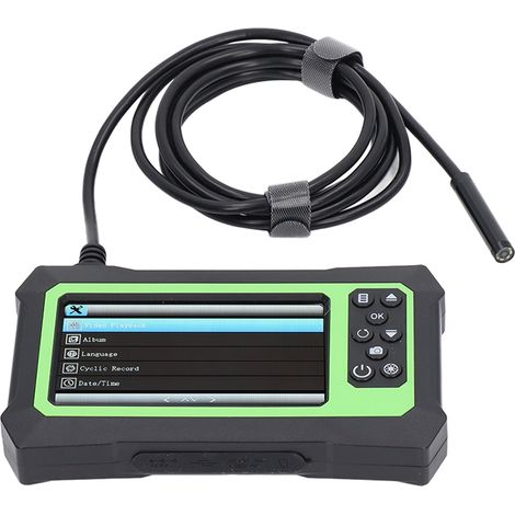 Endoskop mit 8-mm-Objektiv, 4,3-Zoll-LCD-Bildschirm, Boroskopkamera, IP67 wasserdicht für Inspektionen bis 2 m / 6,56 ft, Grün (1/5)