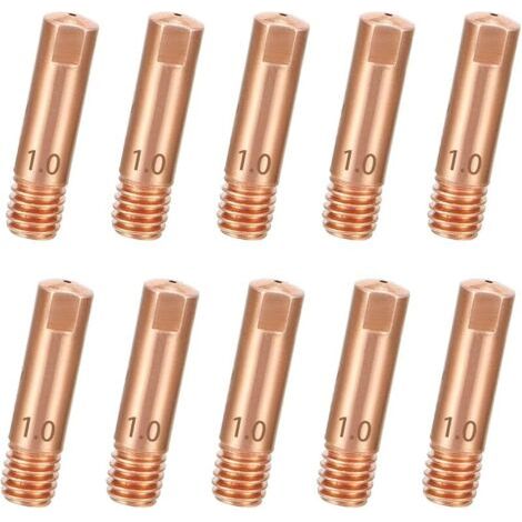 Pair 10 Pcs Buse pour Mig 1mm, Buse de Soudage en Cuivre, Buse Contact, Pointe de Contact pour 15AK MIG/MAG Torche de Soudage Consommables (1/5)