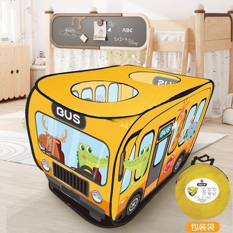 Tente Concept Bus Scolaire - Espace de Jeu intérieur comme extérieur pour Enfant