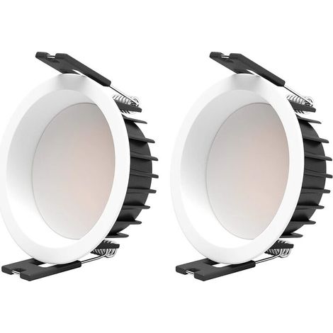 Stück LED-Einbaustrahler, 7 W, 3000 K, flimmerfrei, Farbwiedergabeindex (CRI) 90+, 100° Abstrahlwinkel, Ø 85 mm Einbauöffnung, Deckenbeleuchtung [Schutzklasse E]
