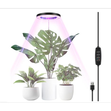 Lampe Plante, LED Lampe de Croissance à Spectre Complet, 30-155 cm Hauteur Réglable avec 70 LEDs, avec Minuterie 3/9/12h,pour Plantes D'intérieur (1/5)