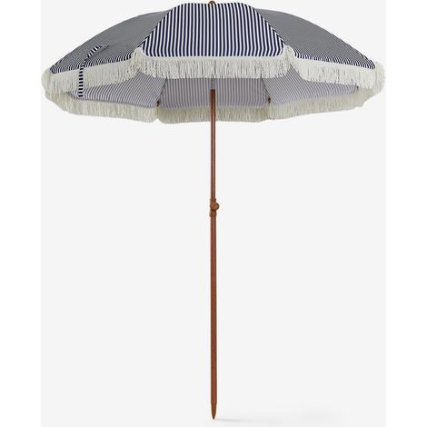 Sklum – Parasol droit Miska Ø175 cm – Tissu polyester UV50 – Mât en acier avec peinture résistante – Franges décoratives