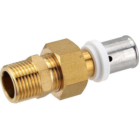 Pressfitting-Verschraubung 16 x 2,0 mm - 1/2 Zoll Außengewinde flachdichtend für MV-Rohr