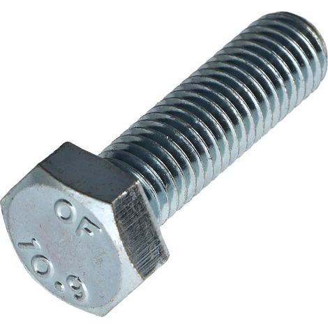 Vis métaux Tête hexagonale TH M8X35 Classe 10.9 Acier zingué-10 pièces