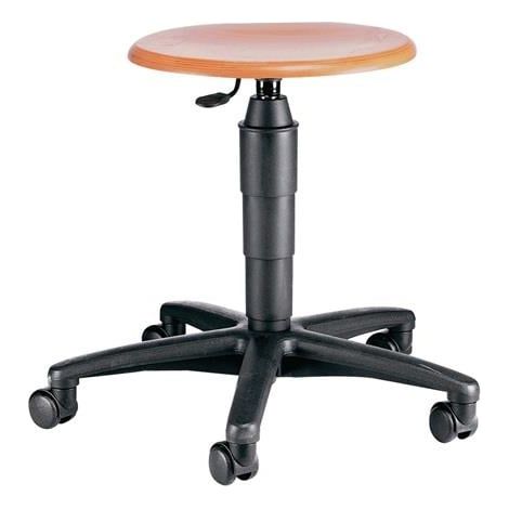 Drehhocker m.Rollen Buche natur Sitz-H.420-550mm