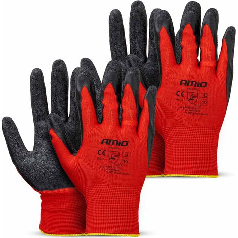 Guantes protectores de poliéster recubiertos de látex, talla 10, 2121X, 4 unidades, amio-04637 (1/5)