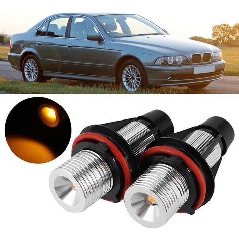 Lot de 2 anneaux lumineux LED 6000K 720lm pour phares de voiture (effet « angel eyes ») compatibles avec les modèles E39, E53, E60, E63 et E64. (1/5)