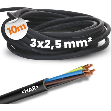 10 MÈTRES LAPP 1600118 H07RN-F 3G2,5MM² CÂBLE EN CAOUTCHOUC AVEC CONDUCTEUR DE PROTECTION VERT-JAUNE 3X2,5MM².
