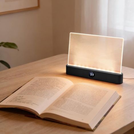 Lampada da lettura a LED ricaricabile, 3 colori, timer, dimmerabile, illuminazione a superficie completa per leggere prima di dormire, per bambini e amanti dei libri (1/5)