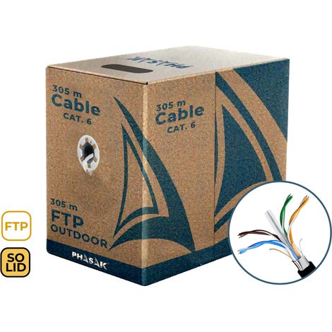Bobina de cable de red FTP Cat.6A exterior CCA AWG23 100 m  PHR 681