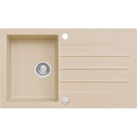 Alveus Cortina - Lavello in granito 86x50 cm, con comando dello scarico, beige 1133450