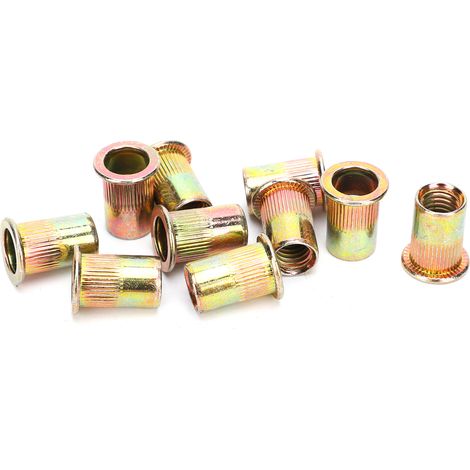 100 pièces écrous à sertir insert M10 acier au carbone zingué coloré fixations rivet nut hardware (1/5)