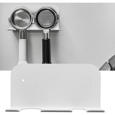 Wandmontierte Espressosiebträgerhalterung aus Edelstahl, kompatibel mit 51-mm-, 53-mm- und 58-mm-Siebträgern (silber) (1/5)