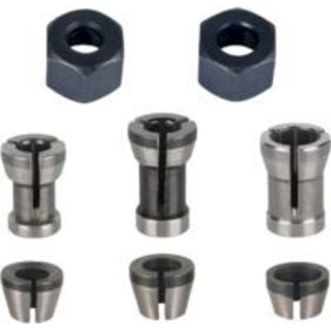 Lntyq Mandrin de Fraiseuse - Lot de 8, Collet Mandrin Affleureuse (6 mm, 6.35 mm, 8 mm), Pince de Serrage Defonceuse (1/4)