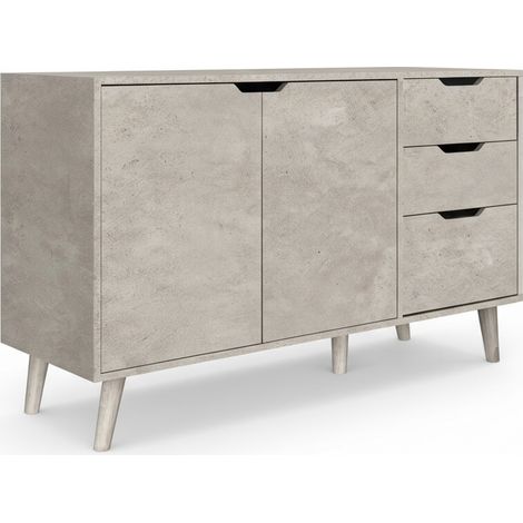 Credenza Moderna Capiente Madia Mobile Soggiorno 120x40x74.5 cm cemento