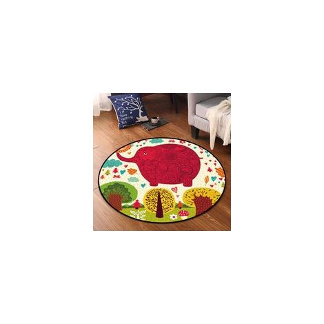 Tapis rond imprimé pour enfant, salon, chambre, coussin chaise ordinateur, style aléatoire –