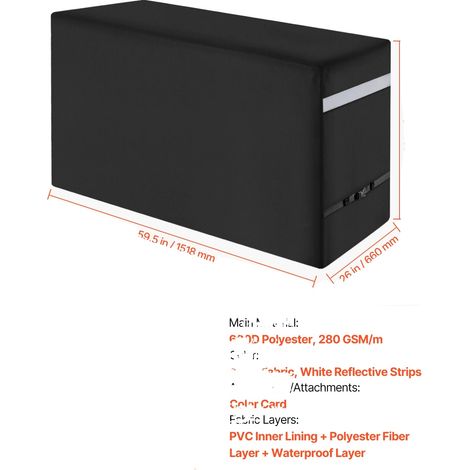 Funda para barbacoa, impermeable, protección de alta resistencia, 59 pulgadas (1/2)