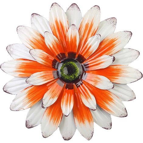 Flower Wall Art - Metal Sunflower Decoration - Indoor Outdoor Rustic Farmhouse Boho Style - 20x20 cm - 1 Piece
