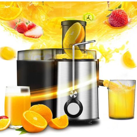 1 Extracteur de jus 600W, Acier inoxydable 304, Double vitesse, Tube large, Pour fruits et légumes (1/5)