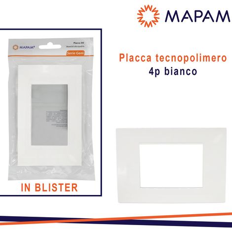 PLACCA 6004-01 4P BIANCO/VMR-PLN IN BLISTER