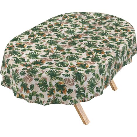 Nappe enduite Jungle Ovale 180x140 cm intérieur/extérieur (1/5)