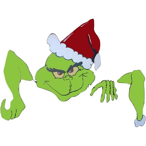 Panneau De Jardin Noel - Grinch Se Faufilant Par La Cloture - Decoration Extérieure Pour Jardin Pelouse Cloture - 1 Pièce (1/5)