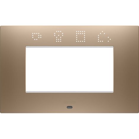 PLAQUE EGO SMART RECT. 4P CUIVRE DOUX GEWISS GW16004SCS