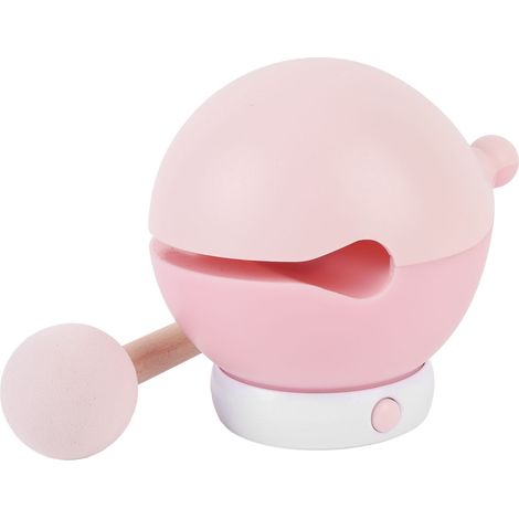 Veilleuse en bois en forme de poisson, 3 niveaux de luminosité, rechargeable, mignonne, en silicone, avec autocollant marteau pour chambre, rose (1/5)