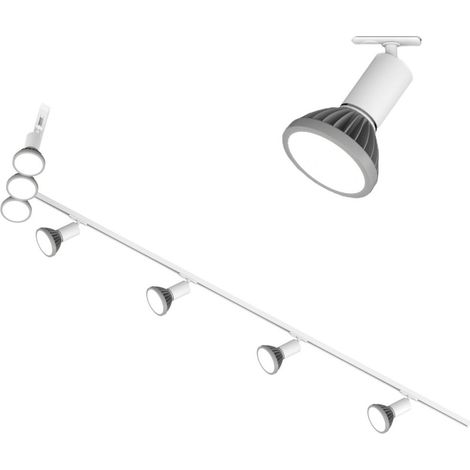 Binario top light mono amoskit 300l bianco e27 led lampada soffitto faretti spot orientabili moderno
