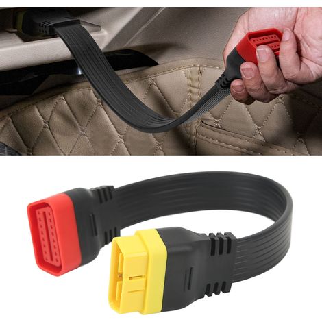 (Vidéo disponible) Câble de diagnostic automobile OBD 16 broches, rallonge de 36 cm, câble d'extension OBD2 mâle vers femelle (1/5)