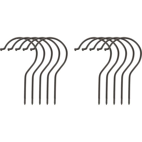 10 crochets à vis, 10x3,2 mm, noir, pour maison et rangement (1/5)