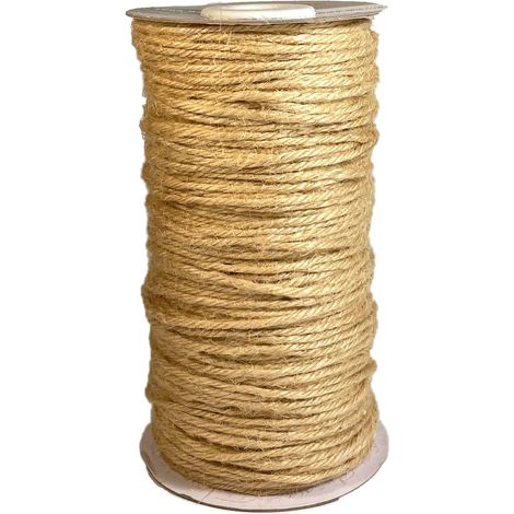 Corde de Jute - 100 m x 2 mm - Beige - Chemin de Table - Ruban et Toile Jute pour Emballages Cadeaux, Décoration Mariage Bohème, Sac et Ameublement (1/5)