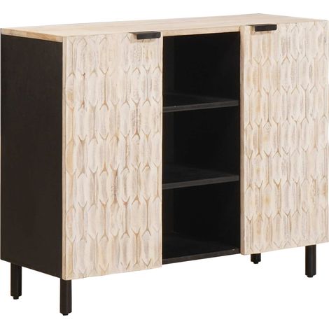 Credenza con lo scaffale Finitura Bianco Lavato 90 x 33 x 75 cm vidaXL