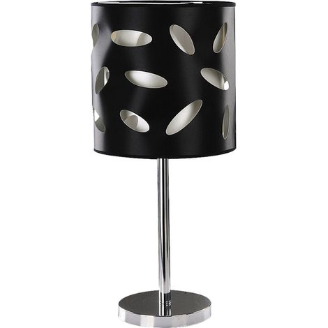Tischleuchte 66,5 cm Schwarz Chrom Metall Modern Leselampe Tischlampe